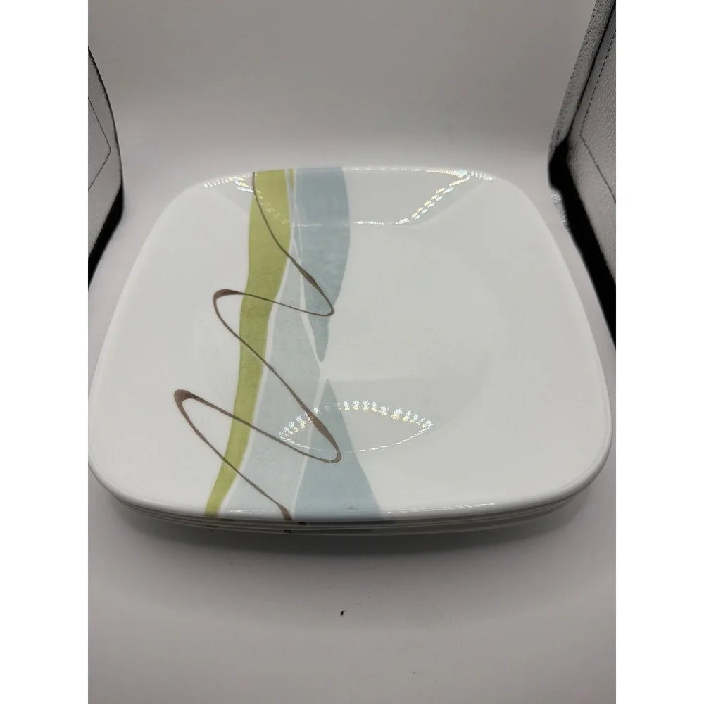 4 Corelle HARMONY Square Luncheon/ Salad Plates‎ ! USA